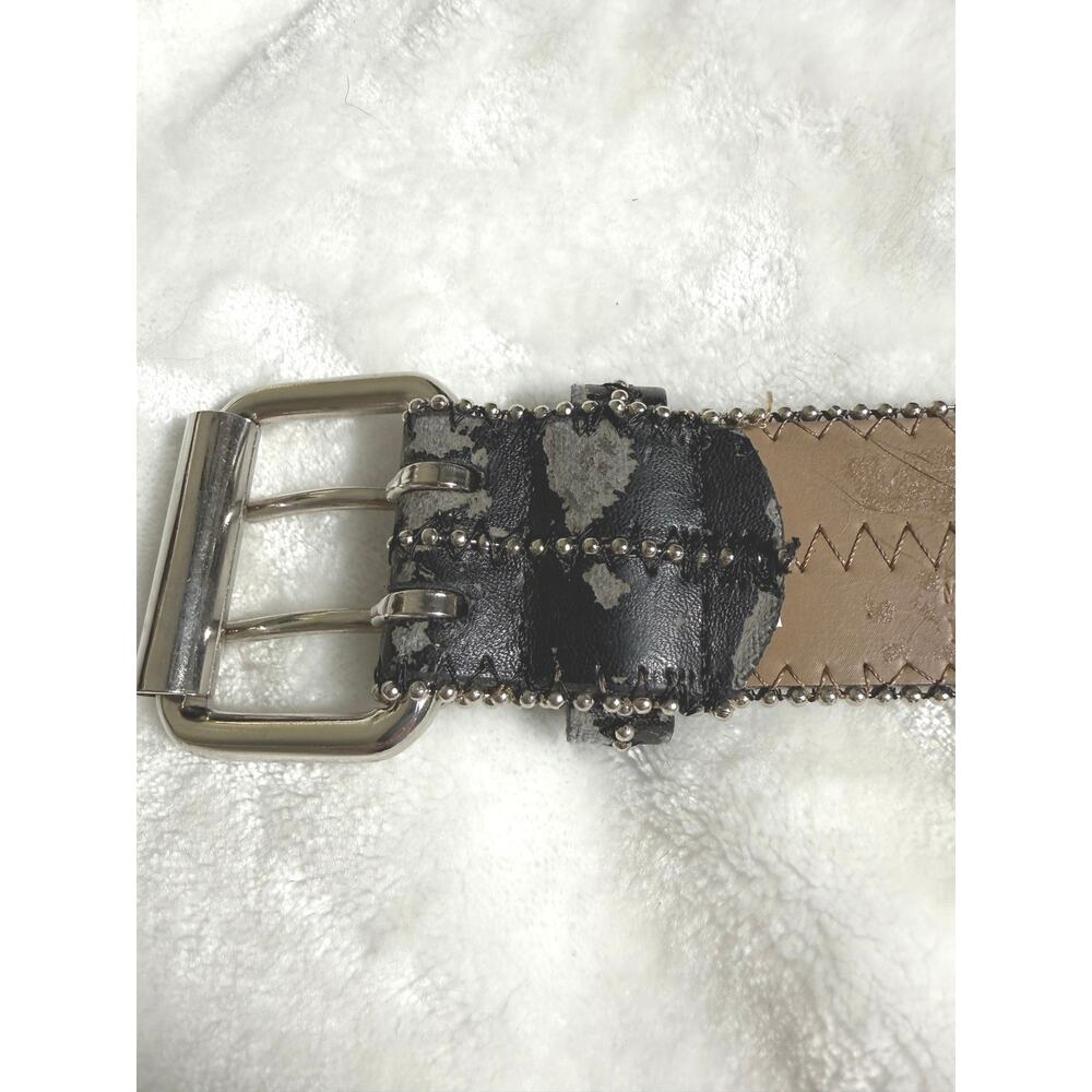 Faux Leather Distressed Studded belt Scene Emo Jersey Shore Y2K Early 2000 Club - Picture 6 of 10